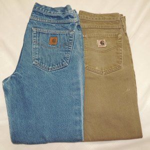 LOT OF 2 MENS CARHARTT Cotton PANTS 31 x 30